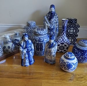 Asian Vases, Ginger jars and figure